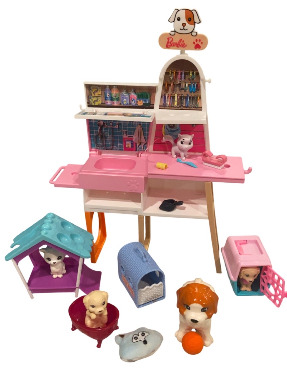 Barbie Doll Pet Store Vet Boutique Play Set Cats Dogs Accessories READ MORE